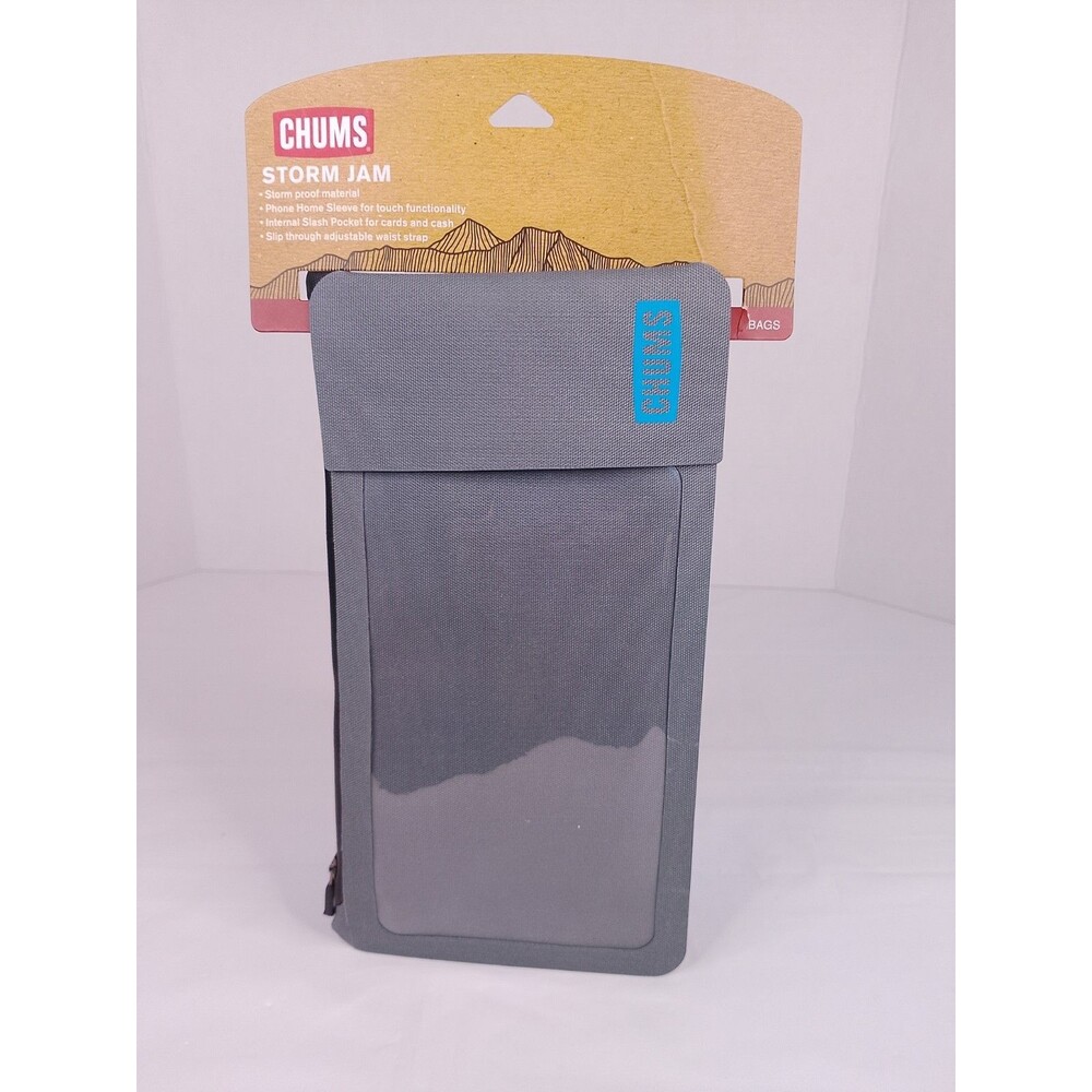 Chums Storm Jam Waterproof Waist Pack Phone Sleeve Grey  New With Tags